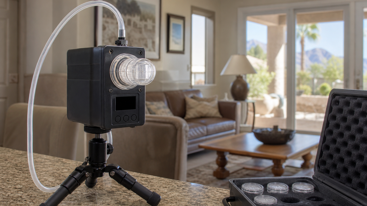 Air sampling pump for post remediation mold clearance testing in Tucson home