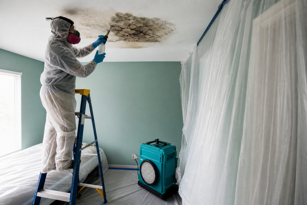 Evaporative cooler mold remediation in a Marana Arizona home