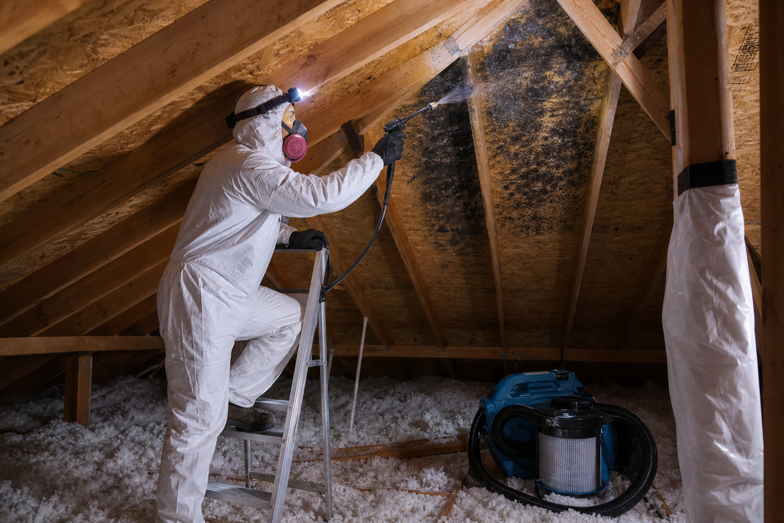 Attic & Crawl Space Mold in Tucson Arizona — professional water damage and mold restoration